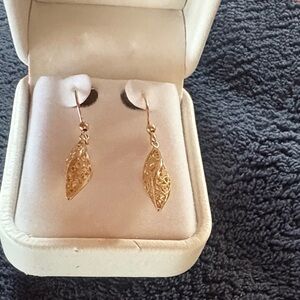 Ross-Simons Gold Leaf Dangle Earrings